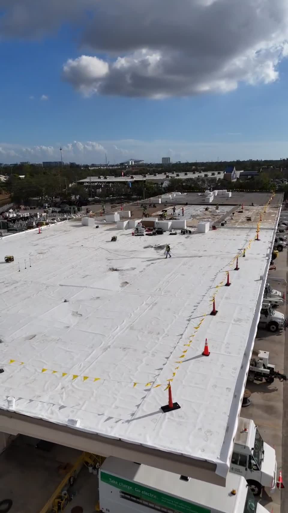 Finished commercial TPO flat roof aerial install SWFL
